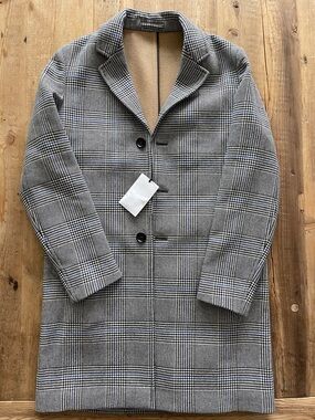 NWT Mr P Mr Porter Checked Overcoat Jacket